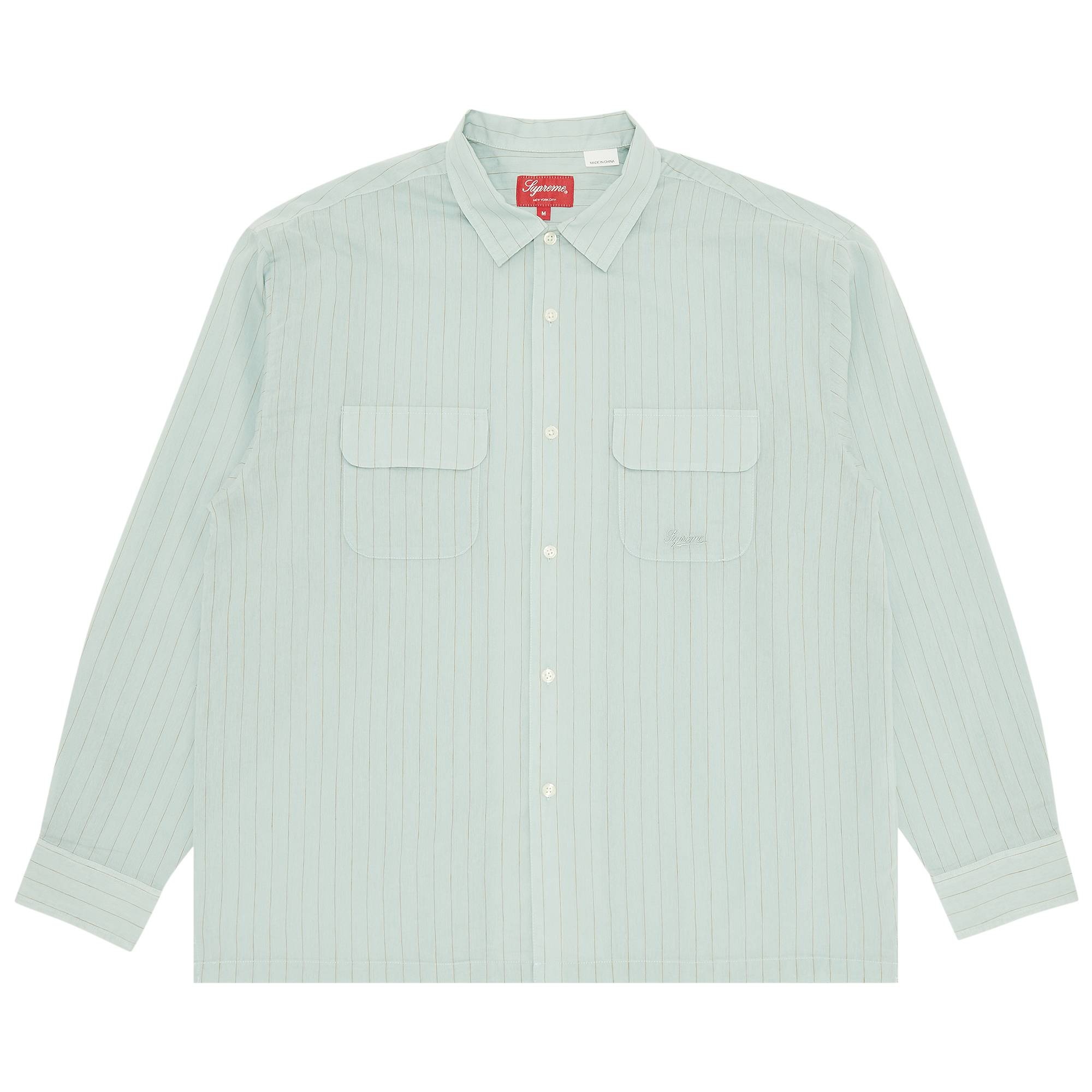 ゆったりなると思いますsupreme pinstripe linen shirt  Lサイズ