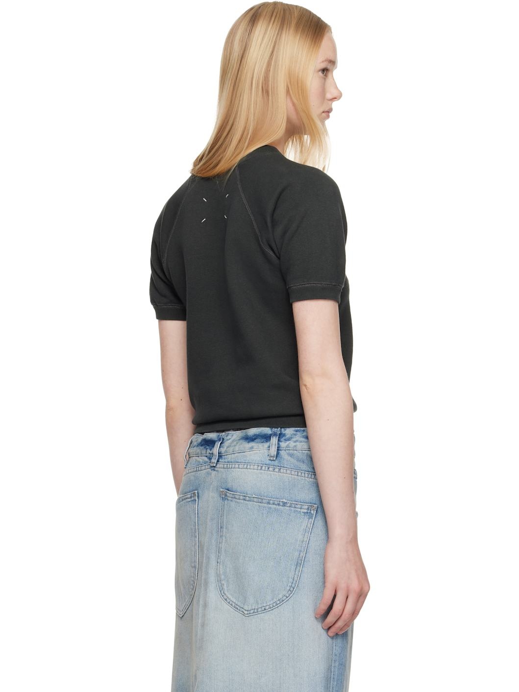 Black Short Sleeve Sweatshirt - 3