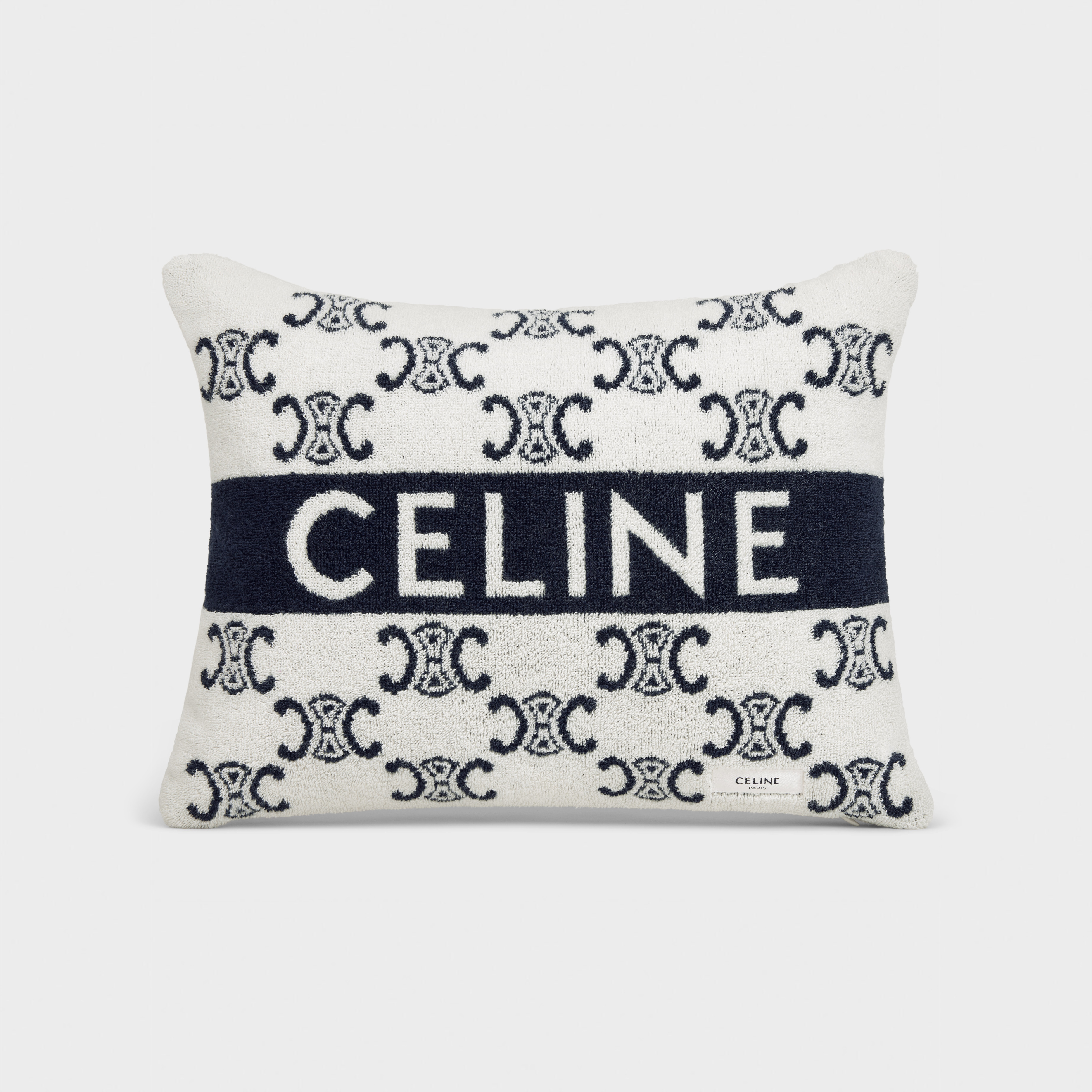 MONOGRAMMED TERRY COTTON BEACH CUSHION - 1