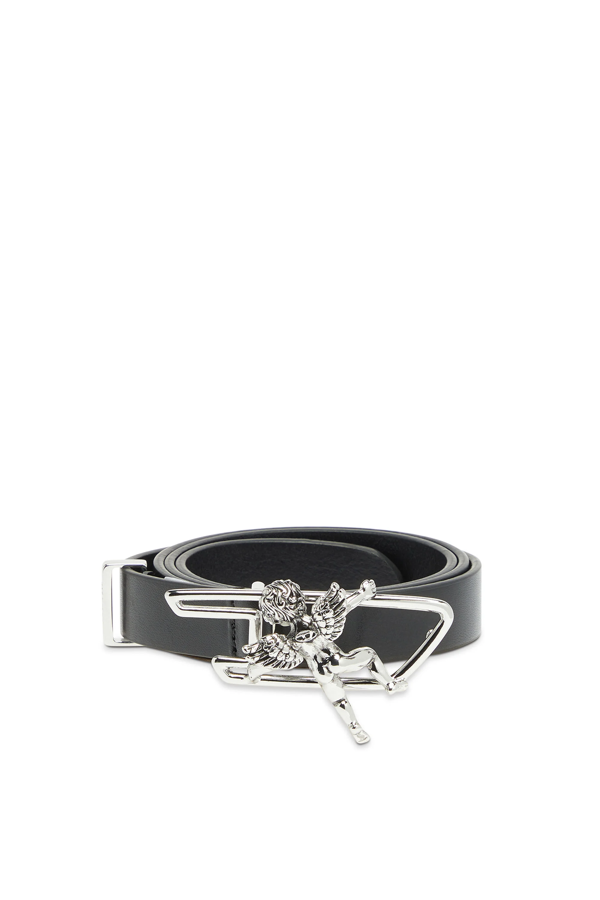 2CM LEATHER BELT WITH CHERUB D OUTLINE BUCKLE - 1