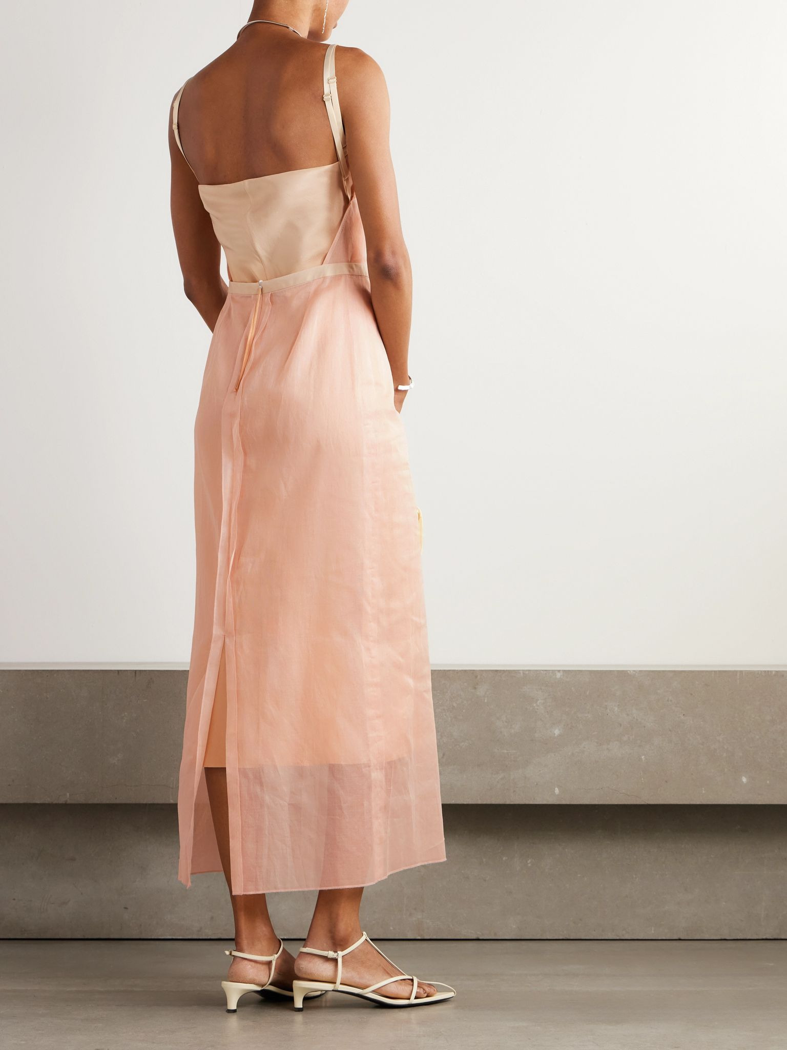 Layered cotton-gauze gown Pink - 3
