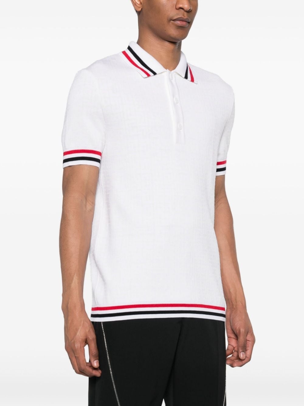 monogram-jacquard polo shirt - 3