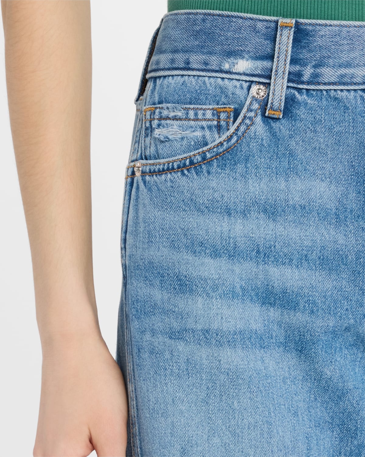 Kasey Mid-Rise Wide-Leg Jeans - 5