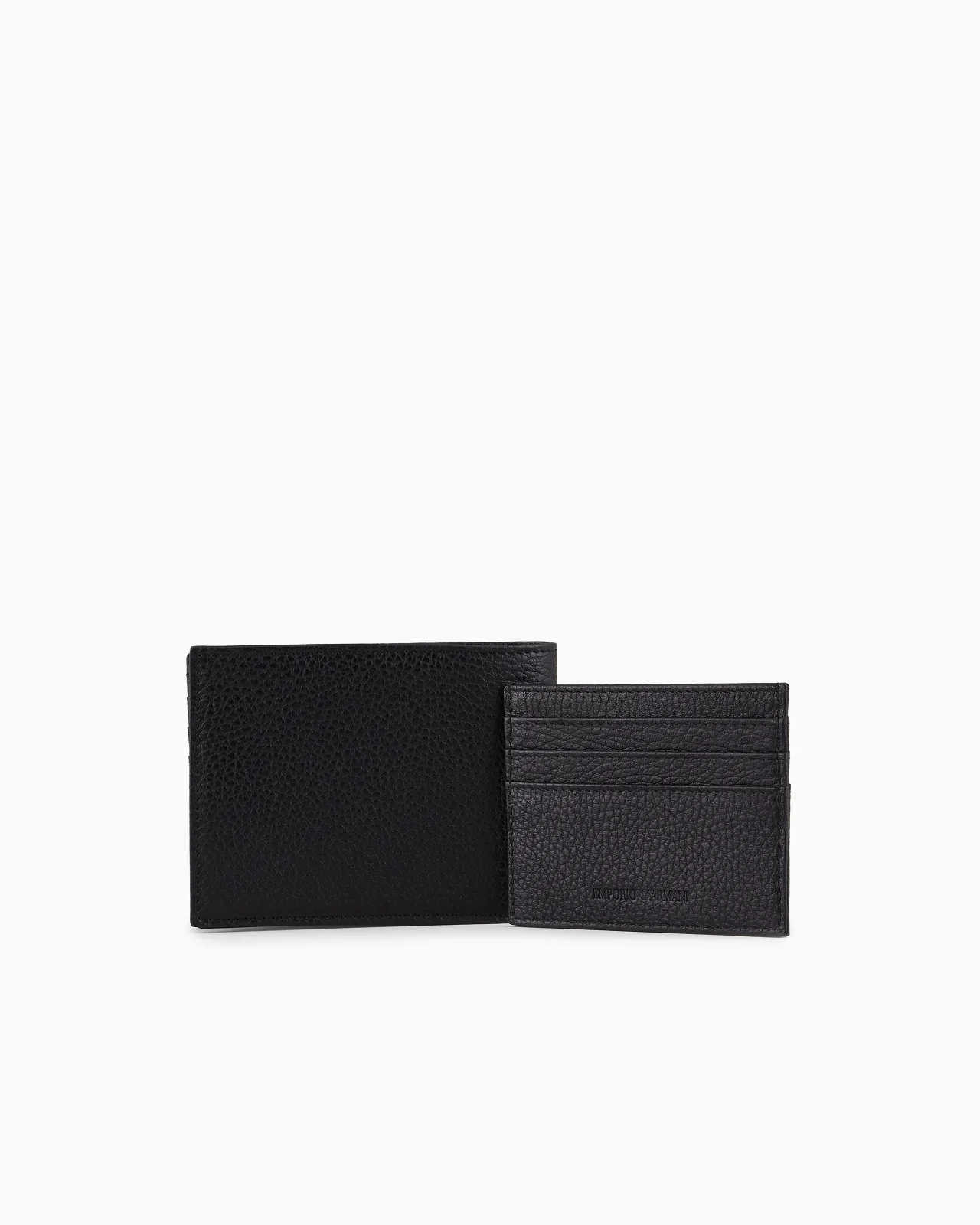 Gift box with wallet and card holder in tumbled leather - 1
