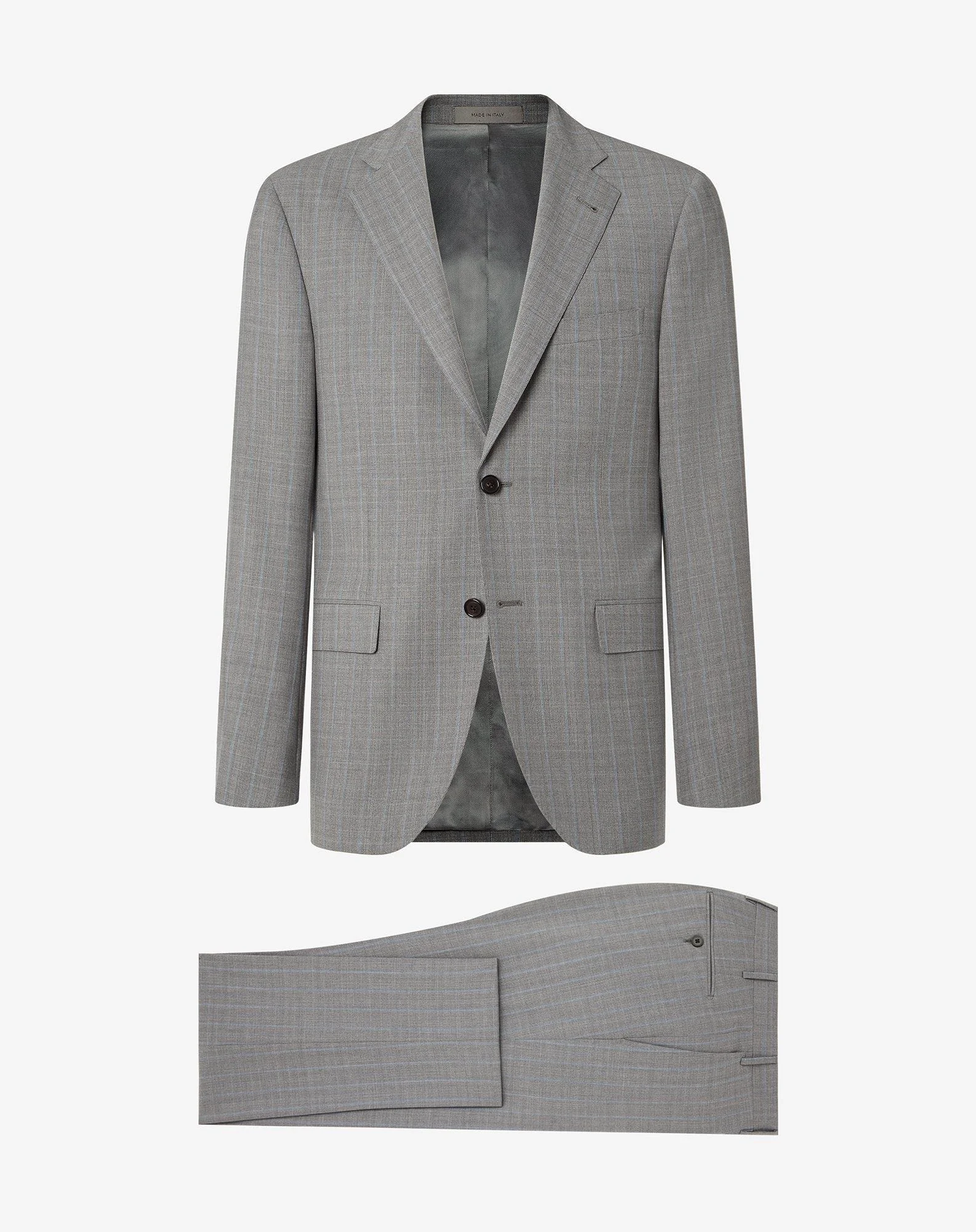 Grey naturally stretch wool suit - 1