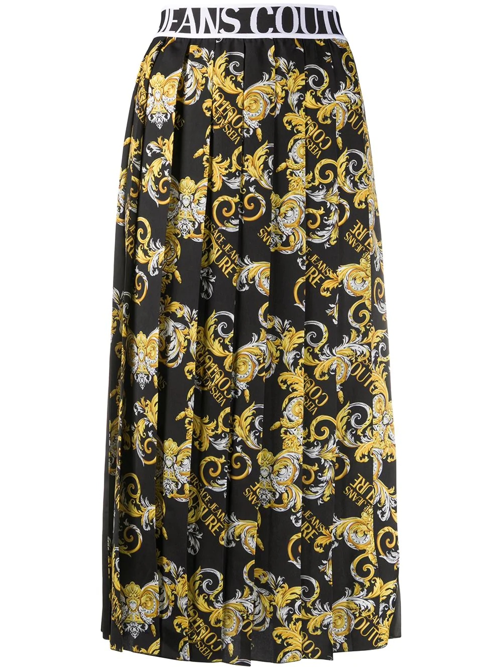 logo baroque print skirt - 1