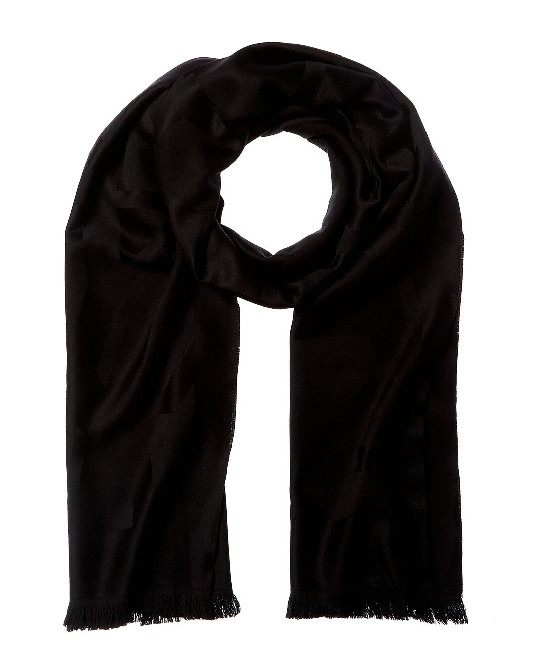 Saint Laurent Cassandre Jacquard Wool Scarf - 1