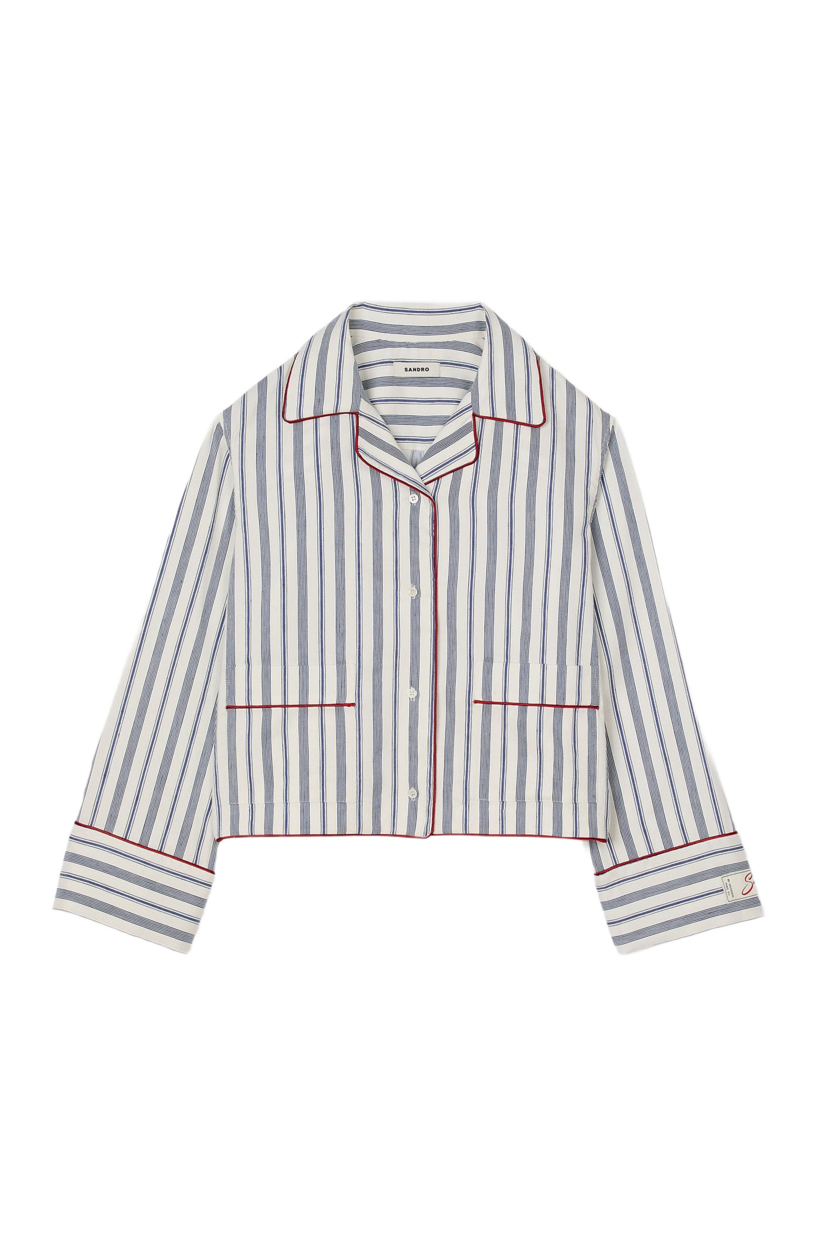SANDRO Striped shirt in Blue /Ecru at Nordstrom - 5