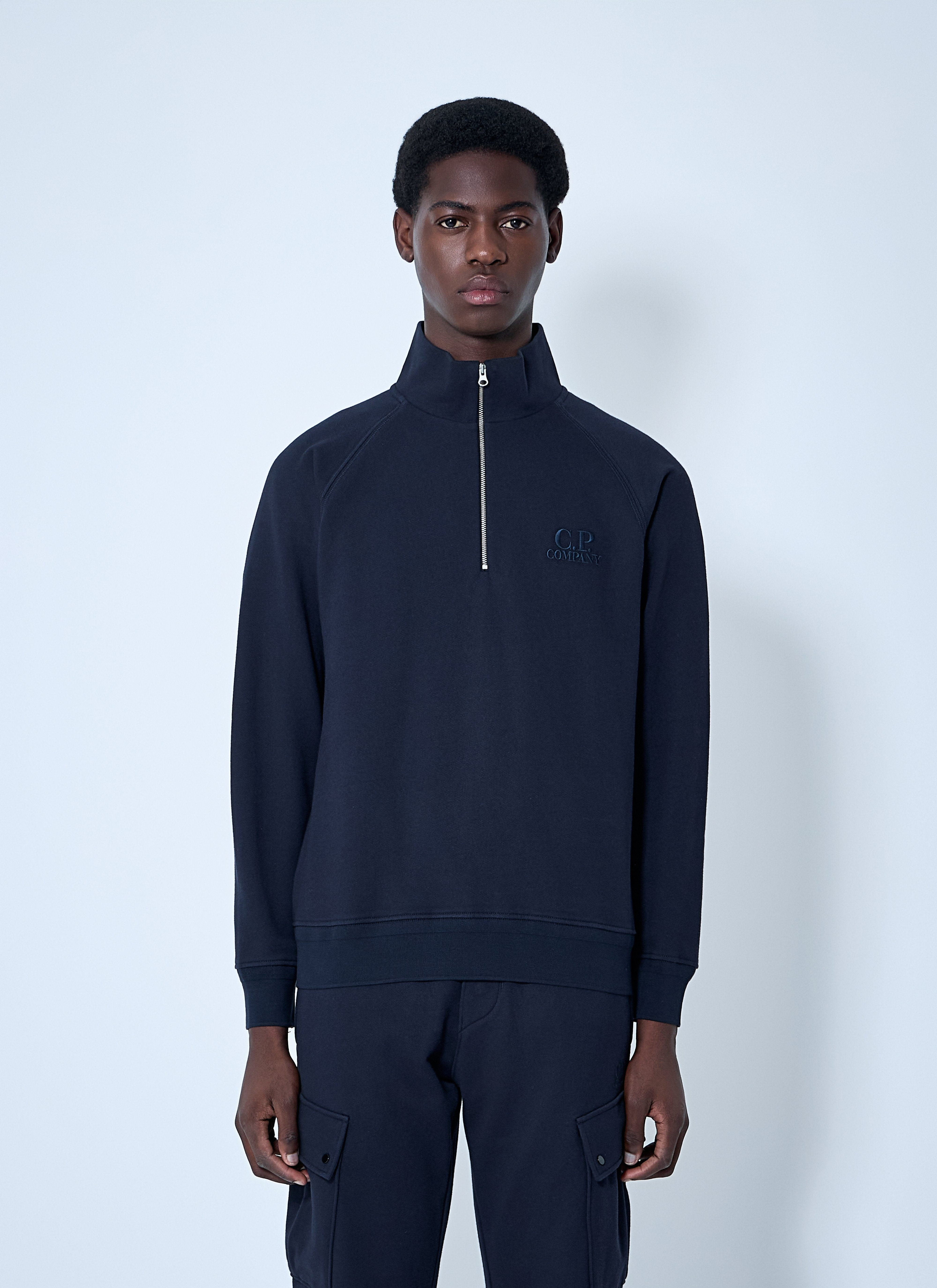 C.P. Company Men Diagonal Raised Fleece Sweatshirt - 1