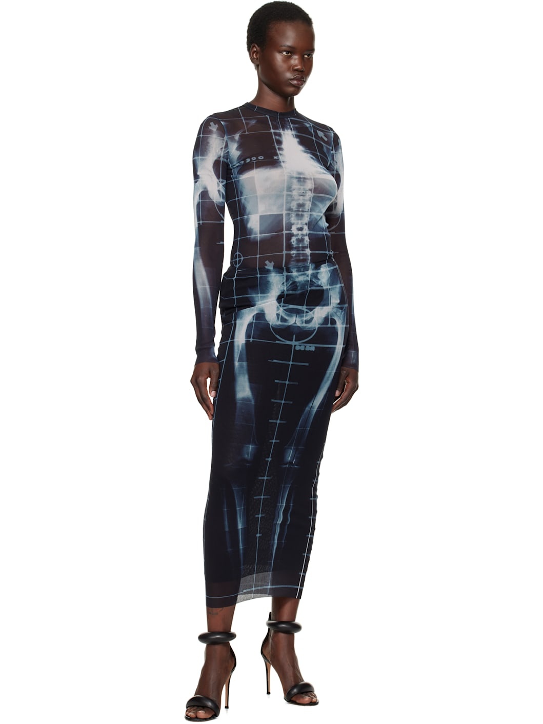 Black & Blue 'The Squeletor' Maxi Skirt - 4