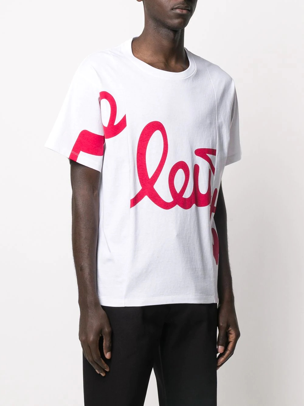 deconstructed logo print T-shirt - 3