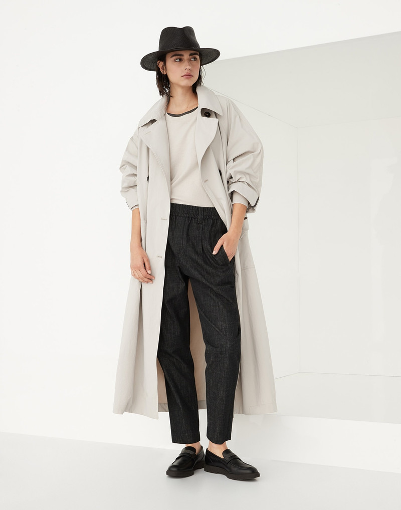 Dark polished denim baggy 바지 와 빛나는 루프 세부사항 4