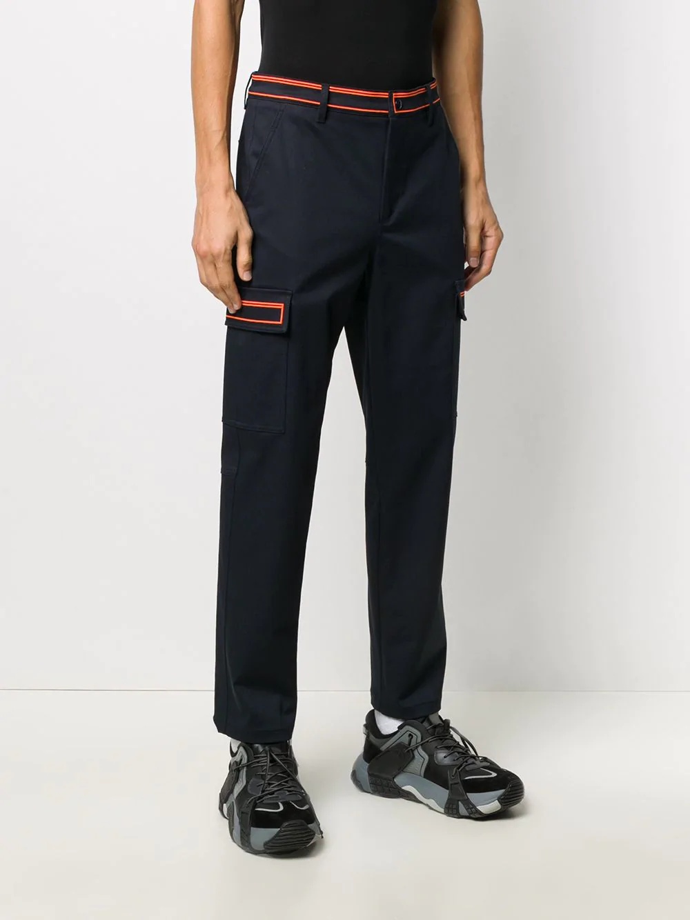 contrast-trim trousers - 3