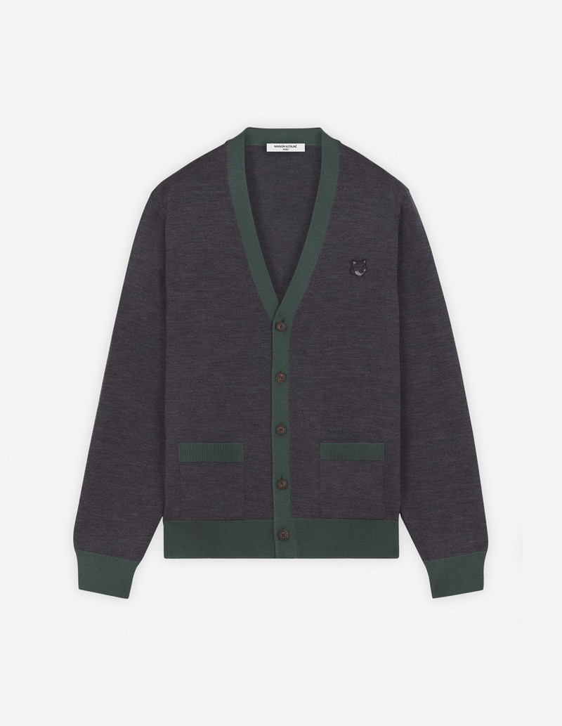 BOLD FOX HEAD PATCH BI-COLOR CARDIGAN 1