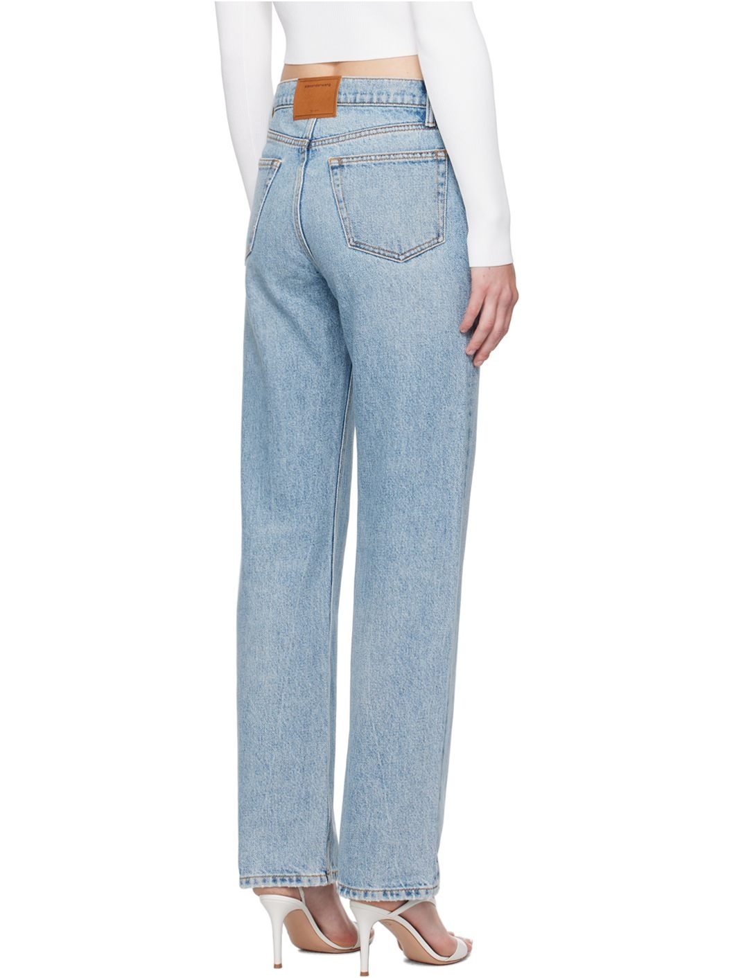 Blue EZ Mid-Rise Straight-Leg Jeans - 3