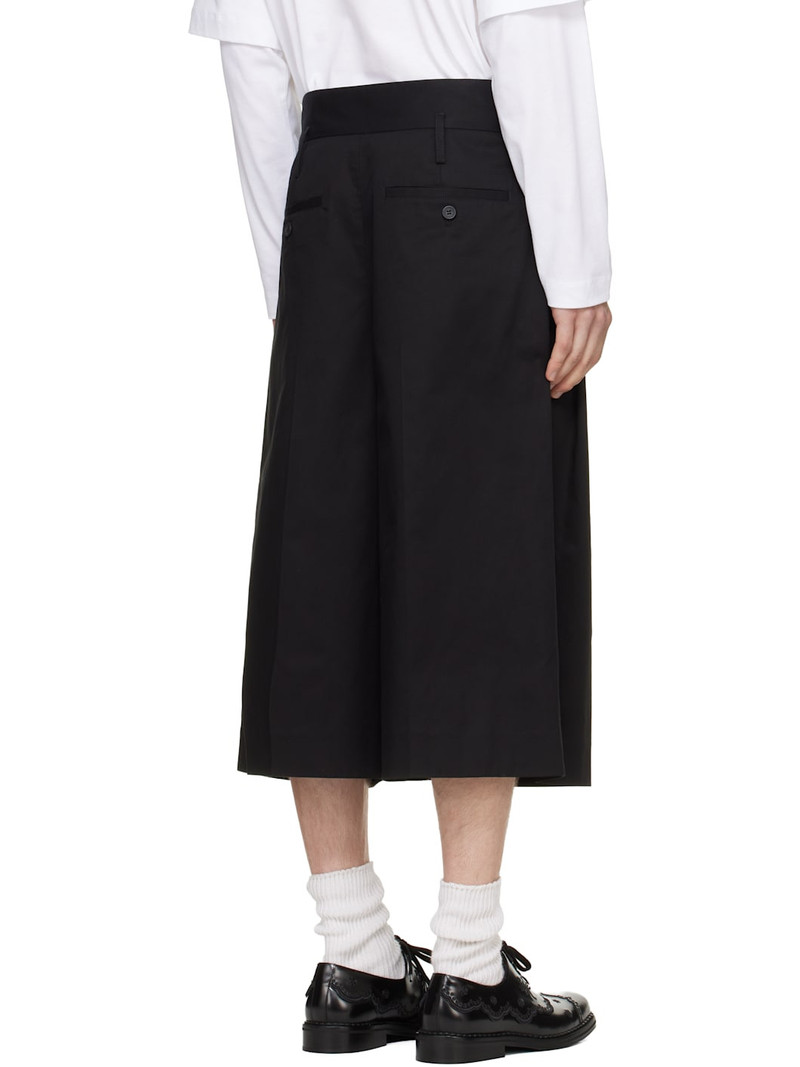 Black Peeling Waist Wide Leg Shorts 3