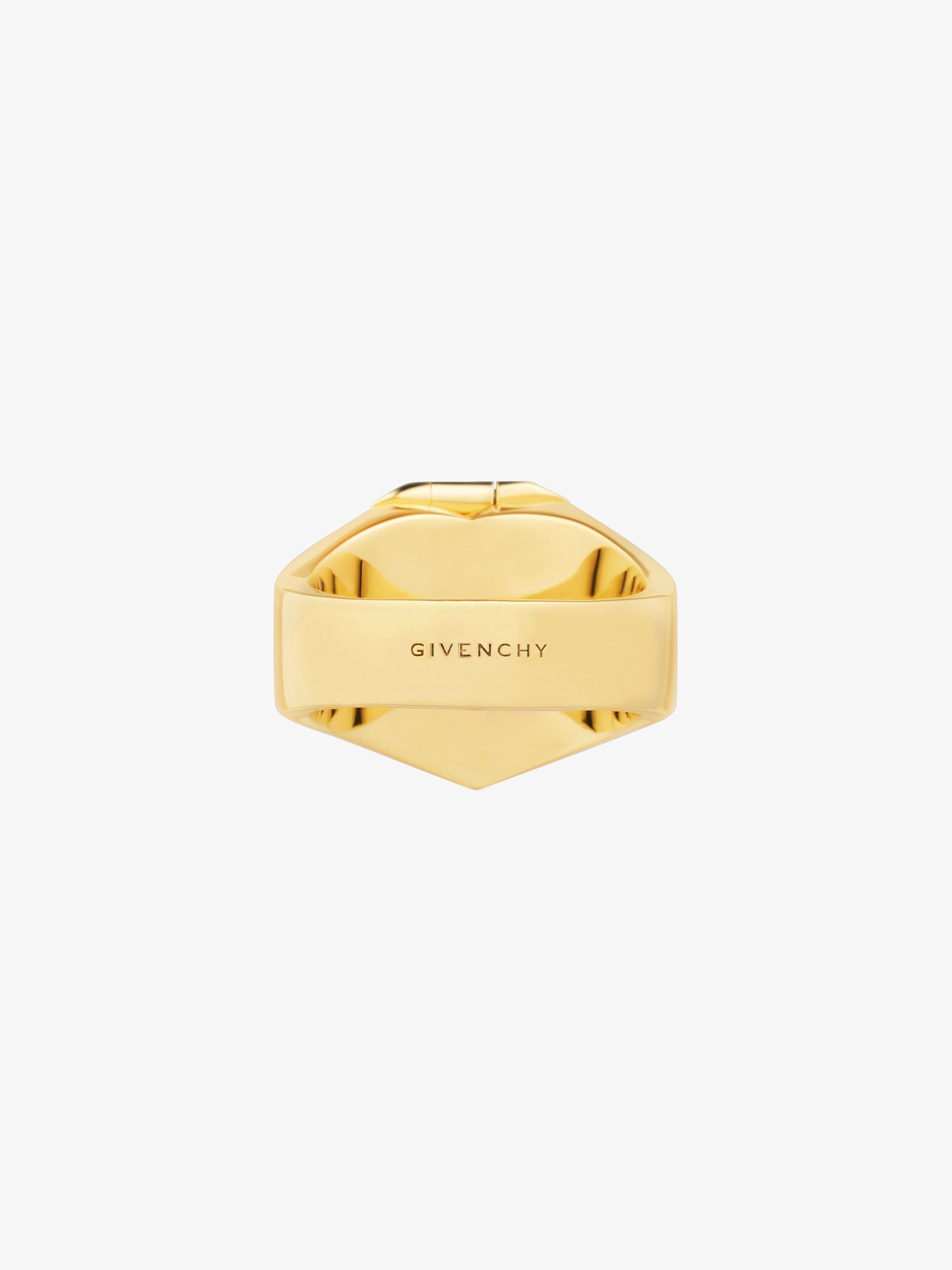 HEART MIRROR SIGNET RING IN METAL - 4