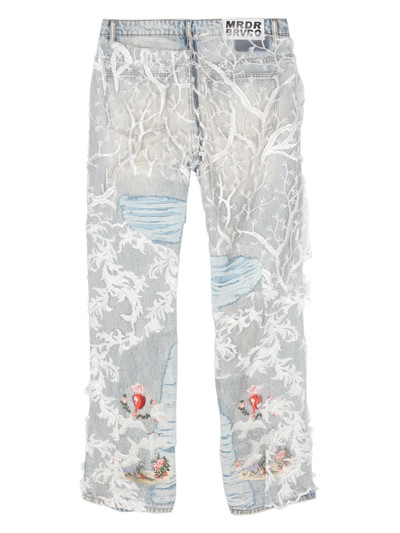 WHO DECIDES WAR Chalice embroidered staright-leg jeans outlook