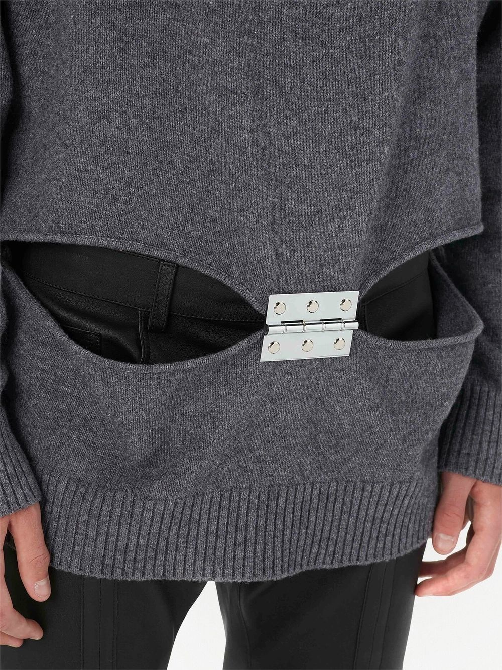 hinge-embellished cut-out jumper - 6