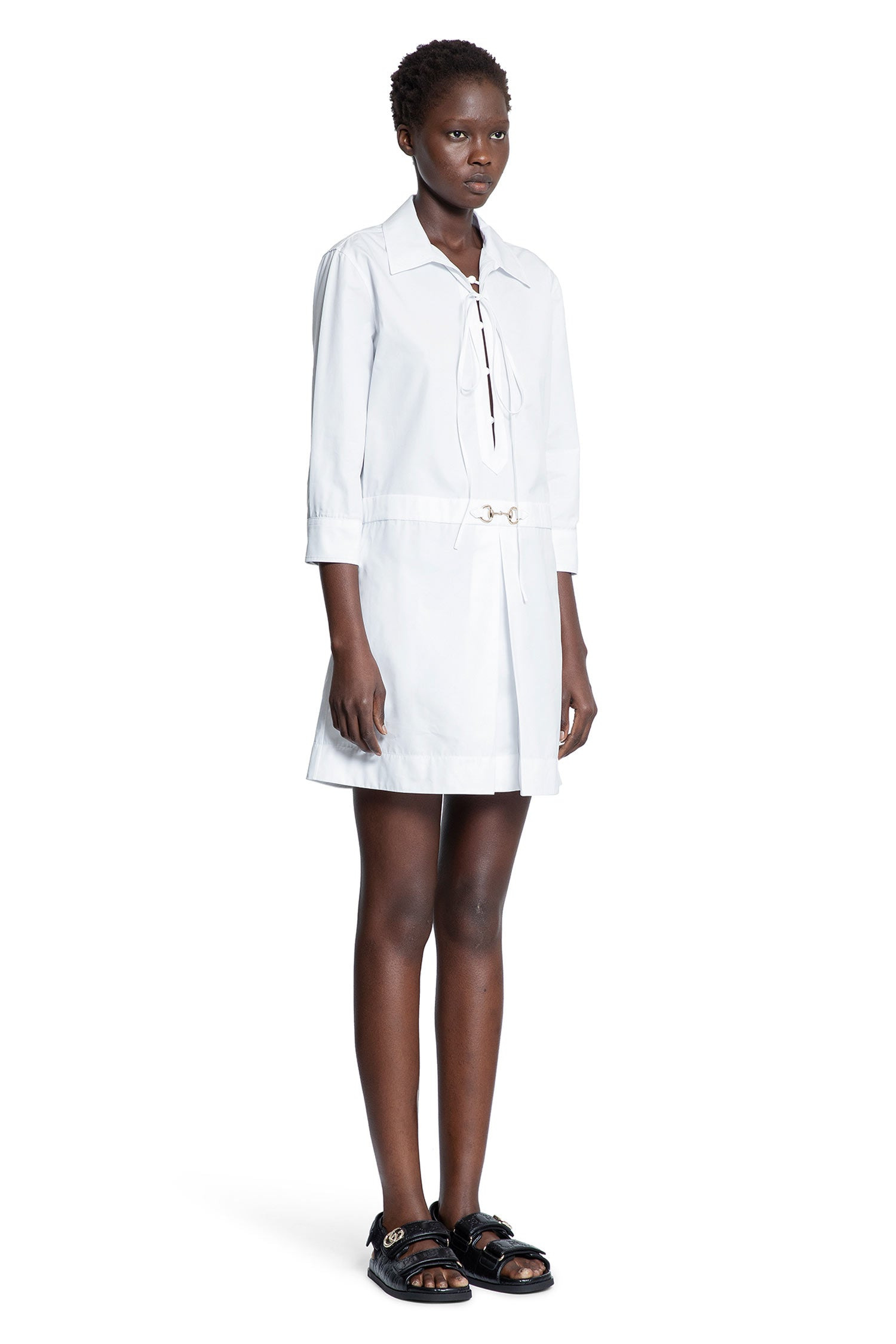 Cotton-Poplin-Horsebit-Shirt-Dress - 3