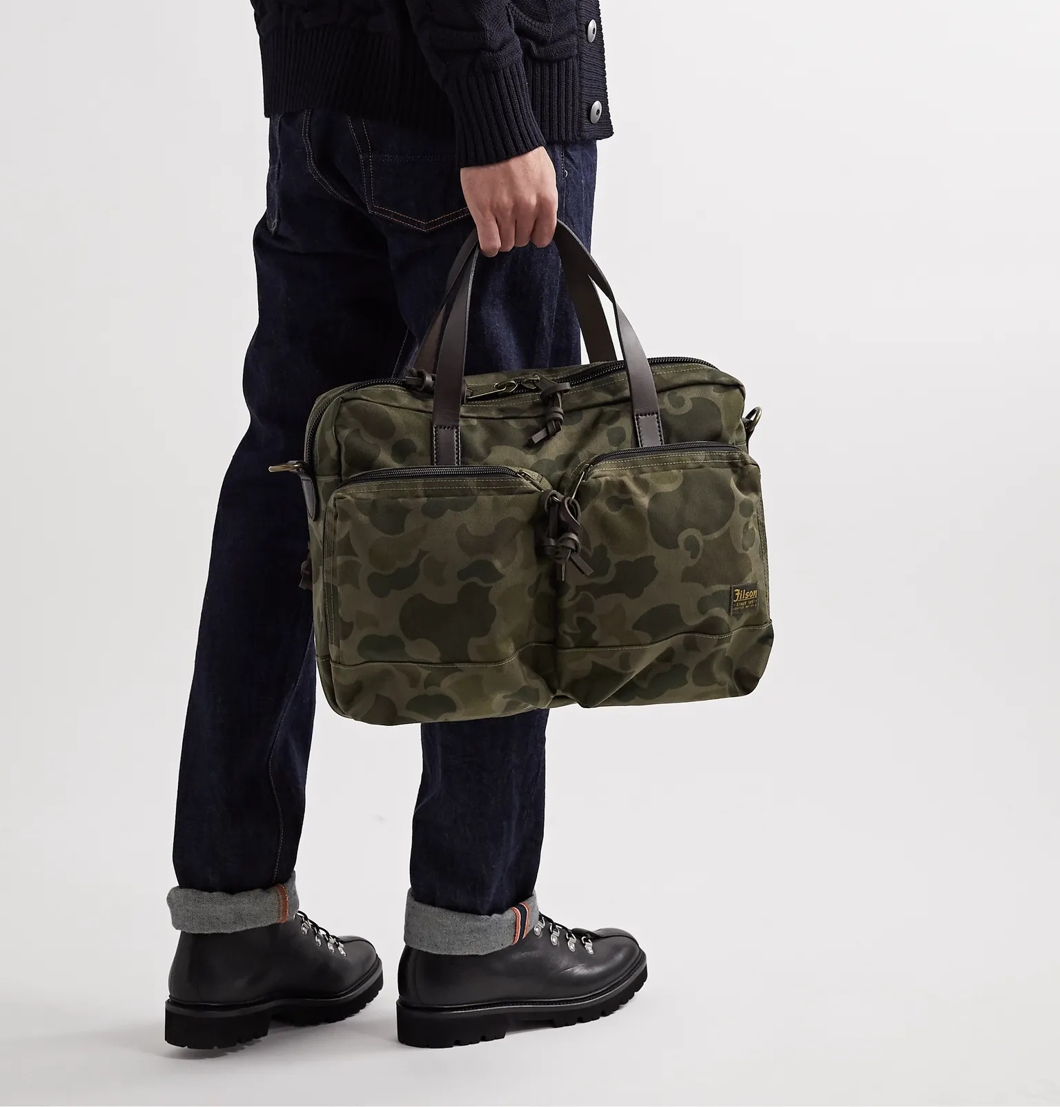 Dryden Leather-Trimmed Camouflage-Print Nylon Briefcase - 2