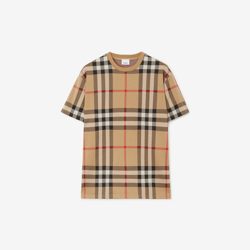 Check Cotton Jacquard T-shirt - 1