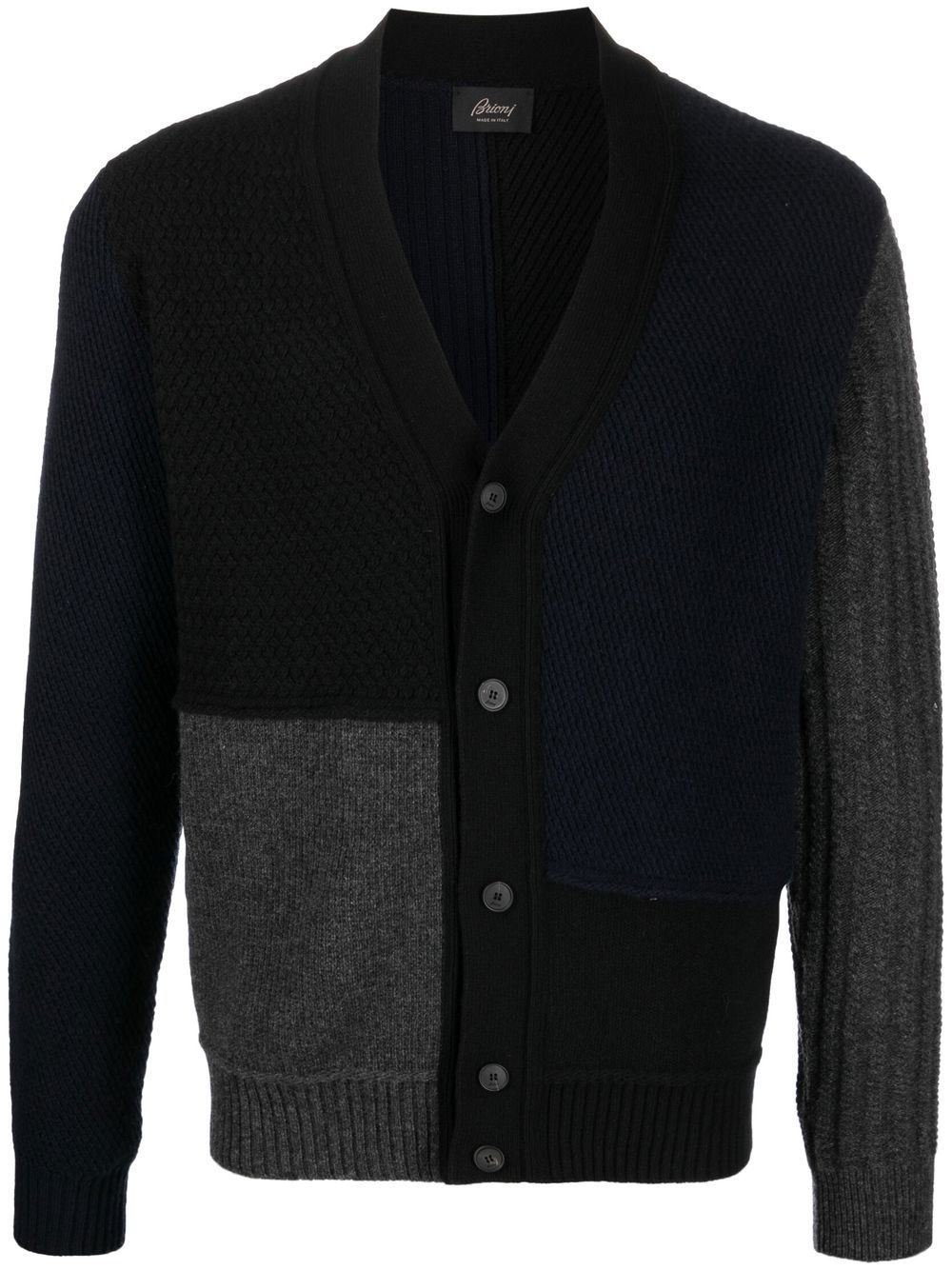 panelled button-up cardigan - 1