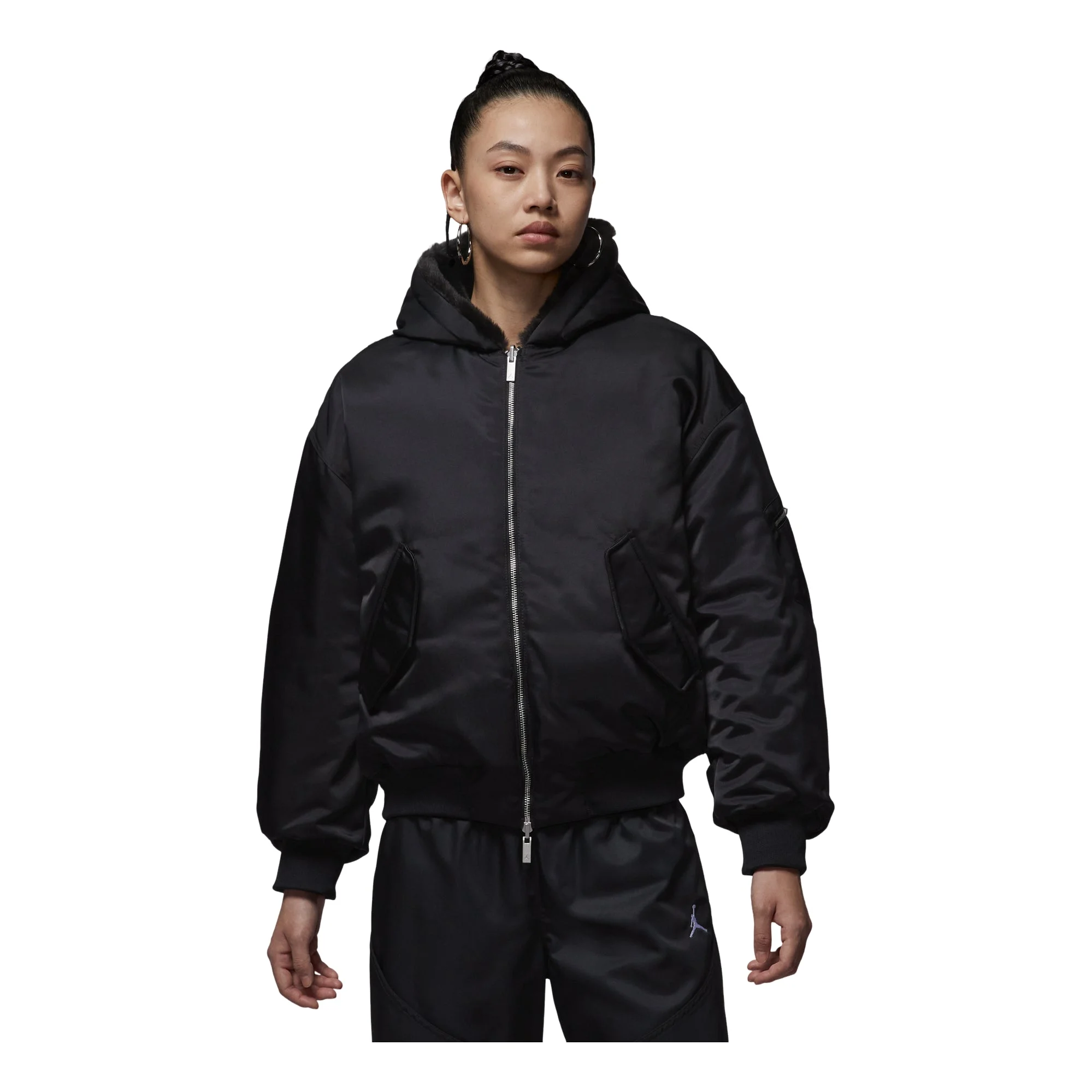 (WMNS) Air Jordan Renegade Flight Therma-Fit Reversible Jacket 'Black' HV0358-010 - 1