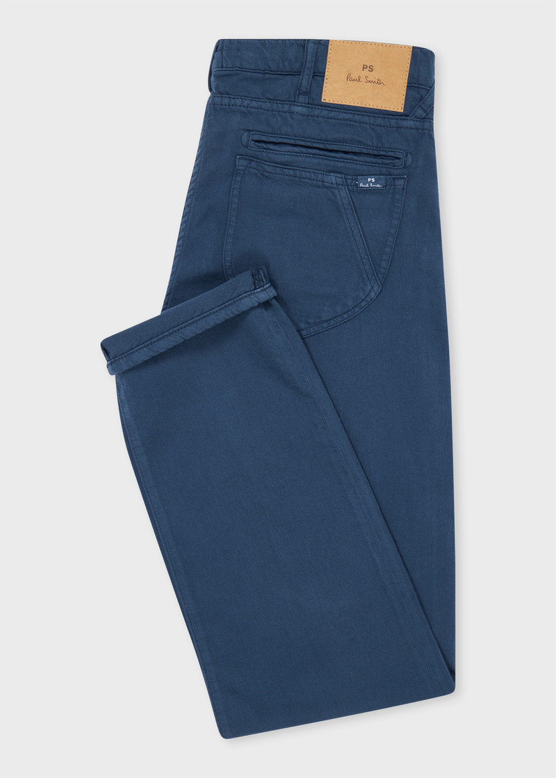 Paul Smith Tapered-Fit Navy Cotton-Linen Jeans outlook