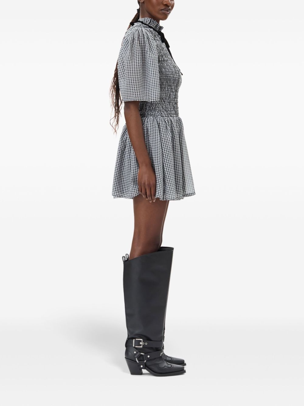 checked mini dress - 3