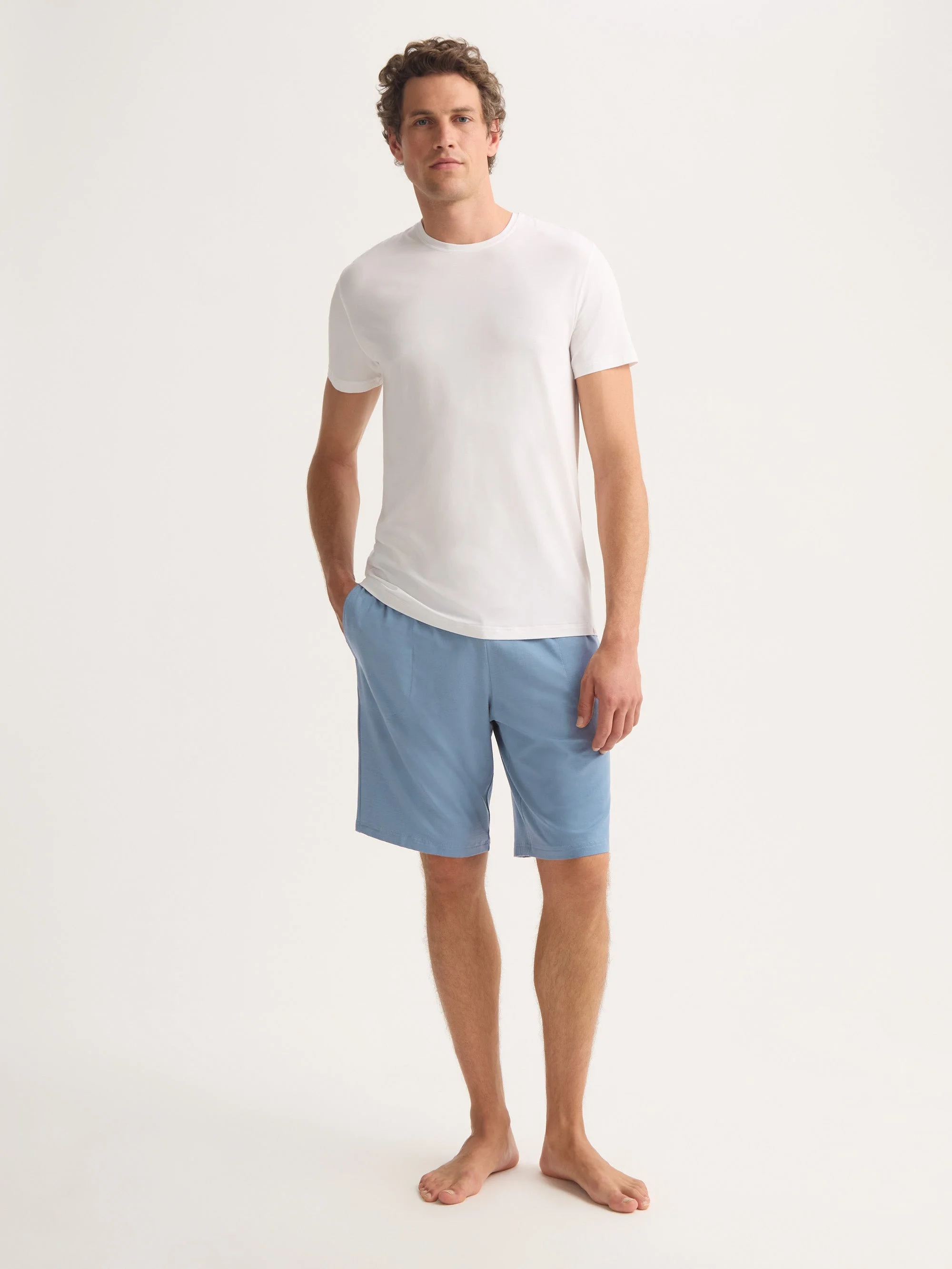 Men's Lounge Shorts Basel Micro Modal Stretch Storm Blue - 1