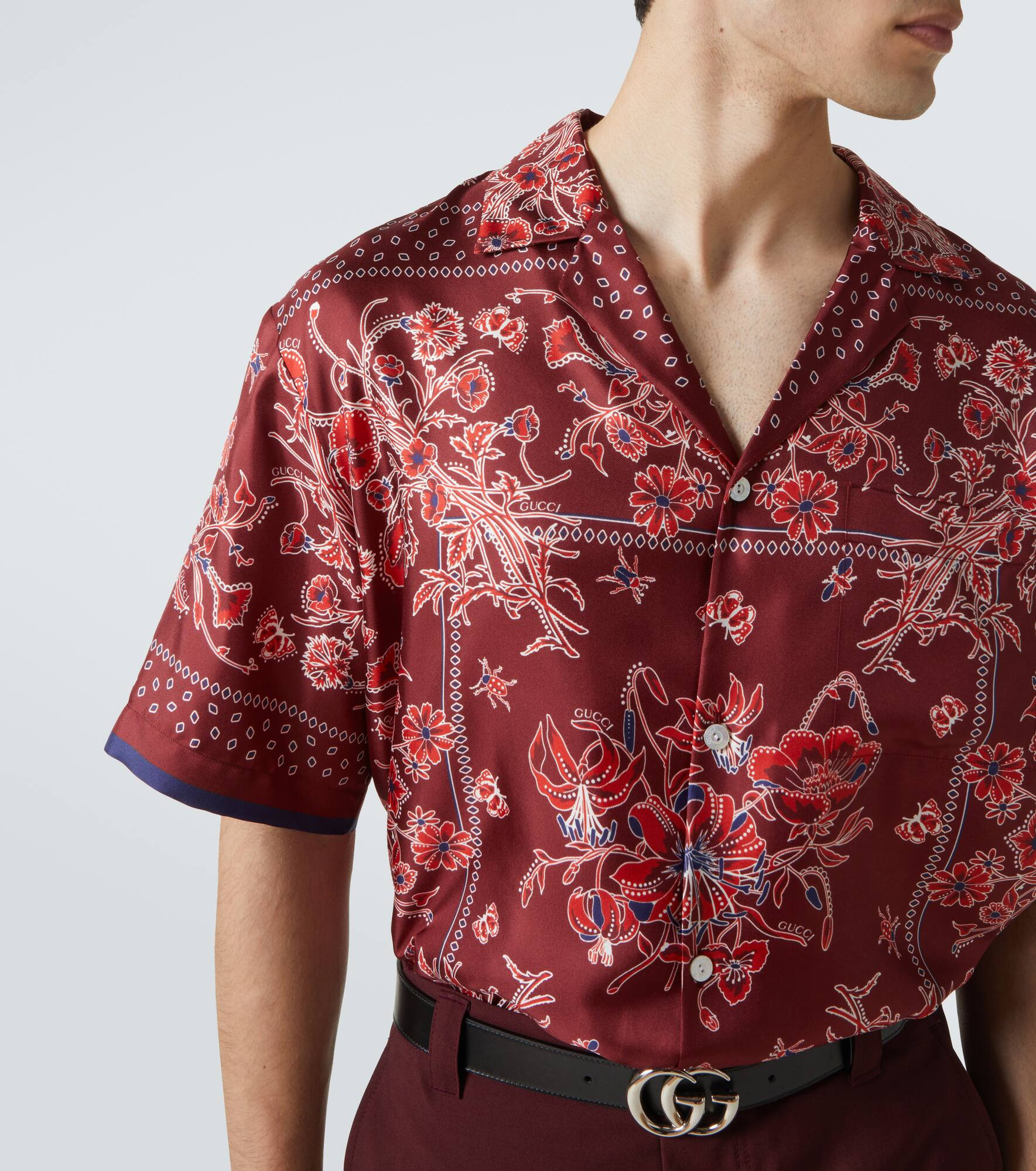 Printed silk bowling shirt - 5