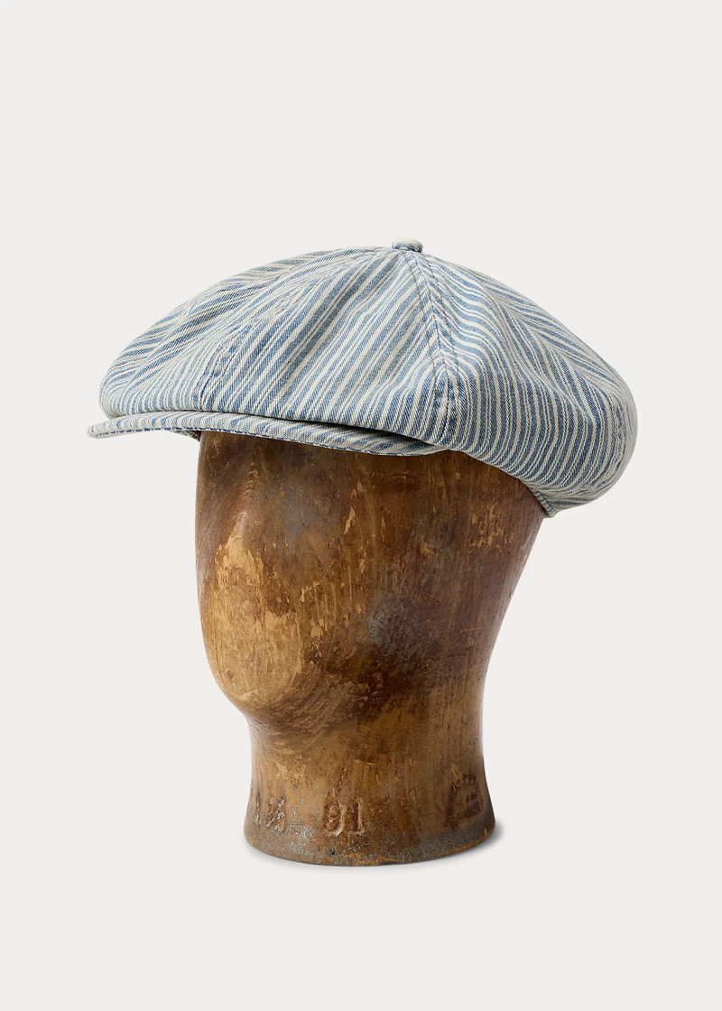 Striped Twill Newsboy Cap 1