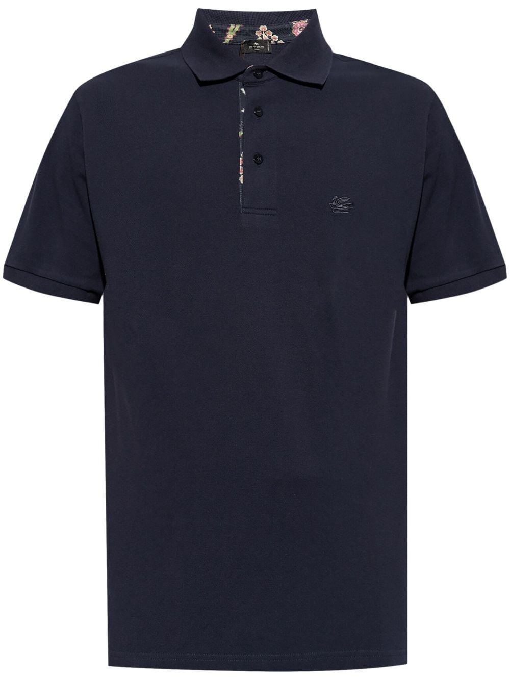 logo-embroidered cotton polo shirt - 1