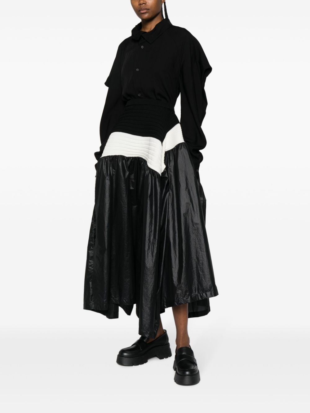 ISSEY MIYAKE colour-block pleated skirt | REVERSIBLE