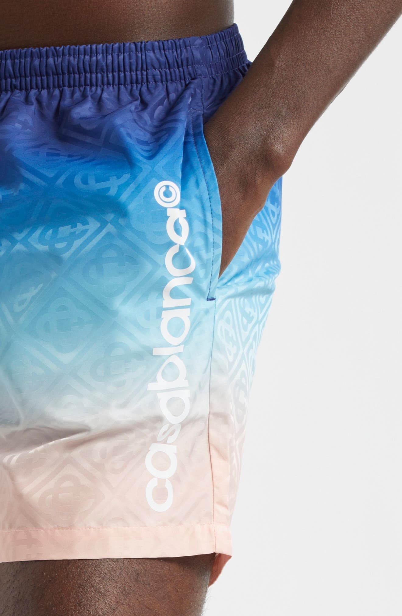 Casablanca Gradient Monogram Swim Trunks in Blue Gradient at Nordstrom - 3