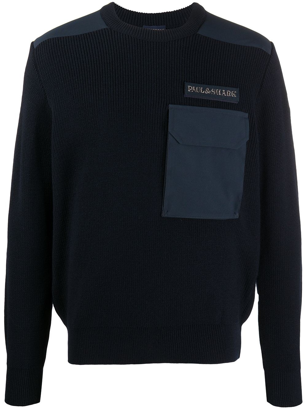 logo patch ribbed jumper - 1