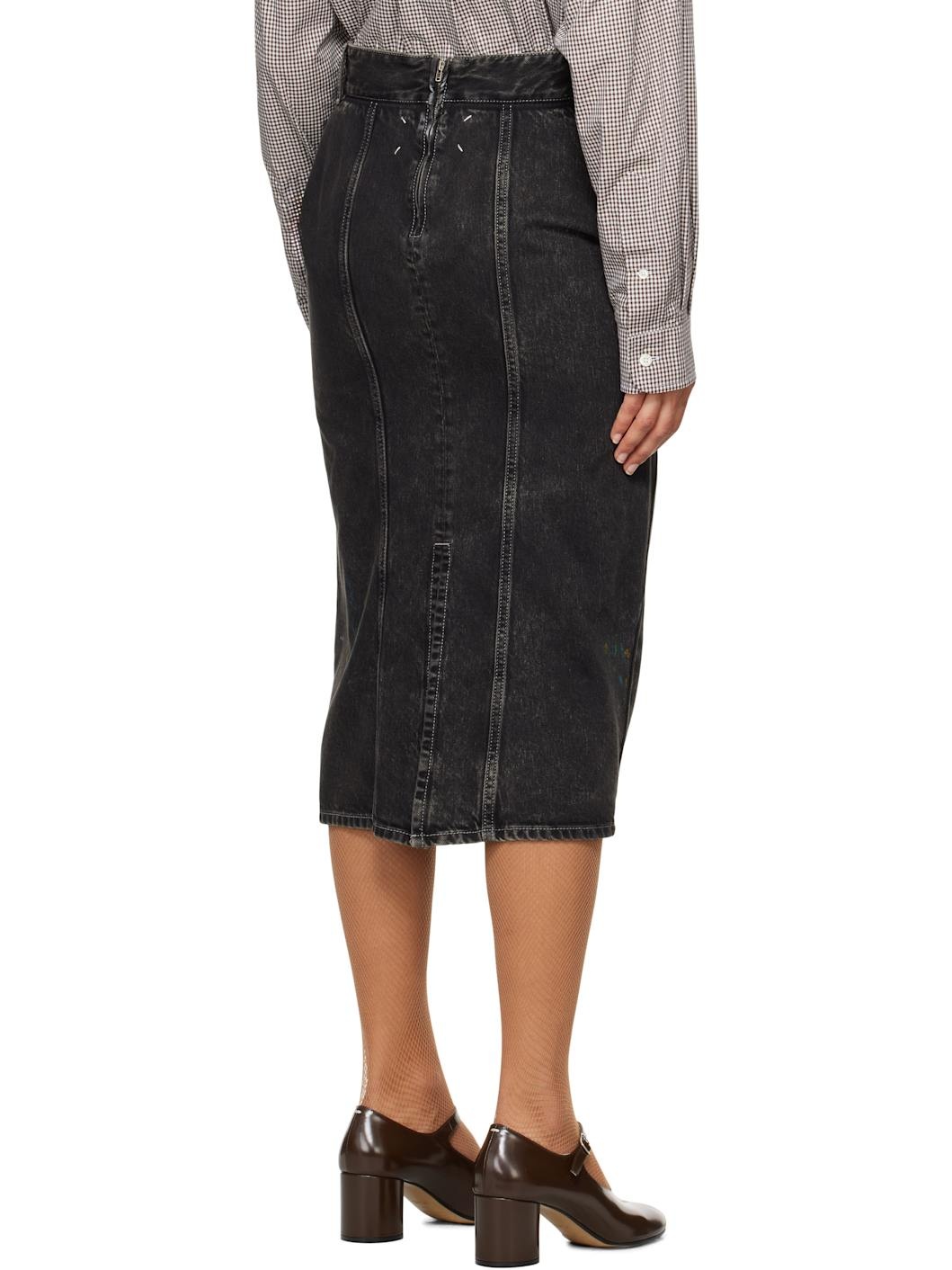 Maison Margiela Black 14 Oz Origin Denim Midi Skirt | REVERSIBLE
