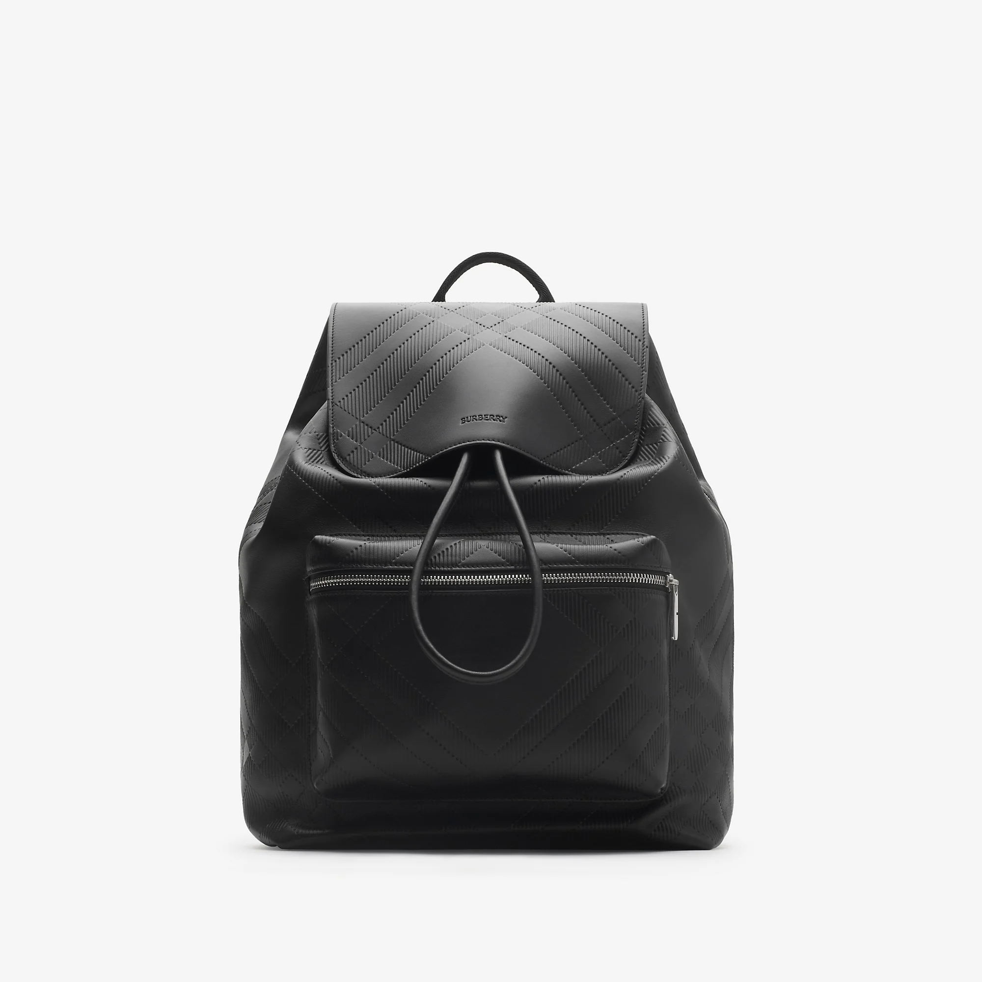 Embossed Check Backpack - 1
