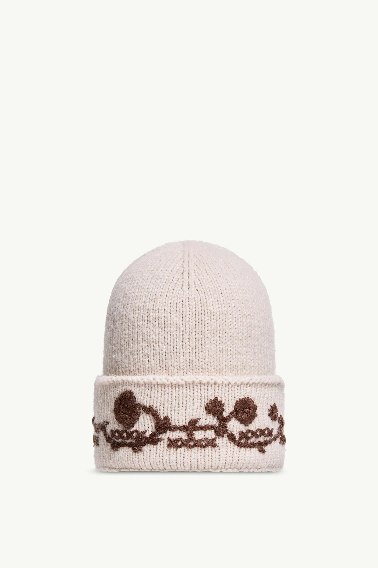 Embroidered Alpaca Blend Knit Beanie - 1
