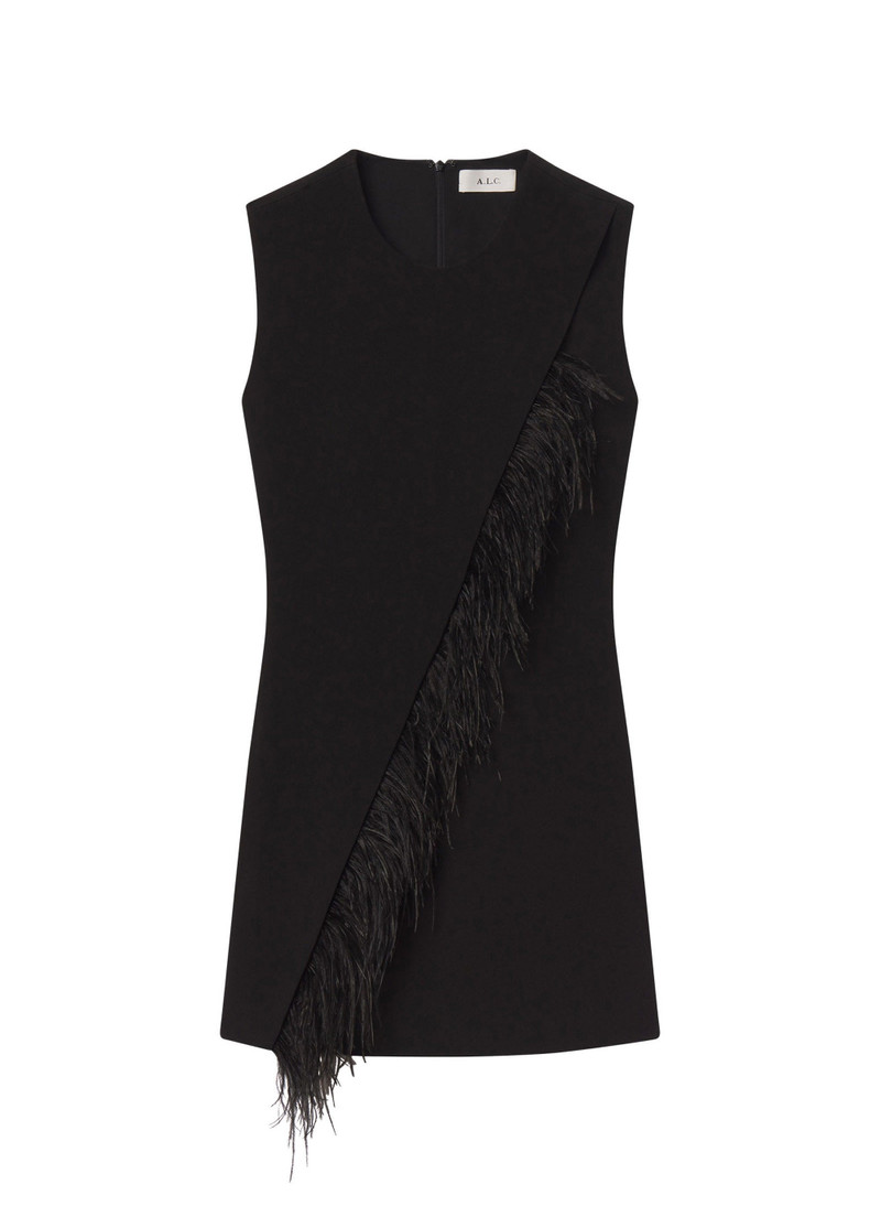 Beck Feather Trimmed Mini Dress 1