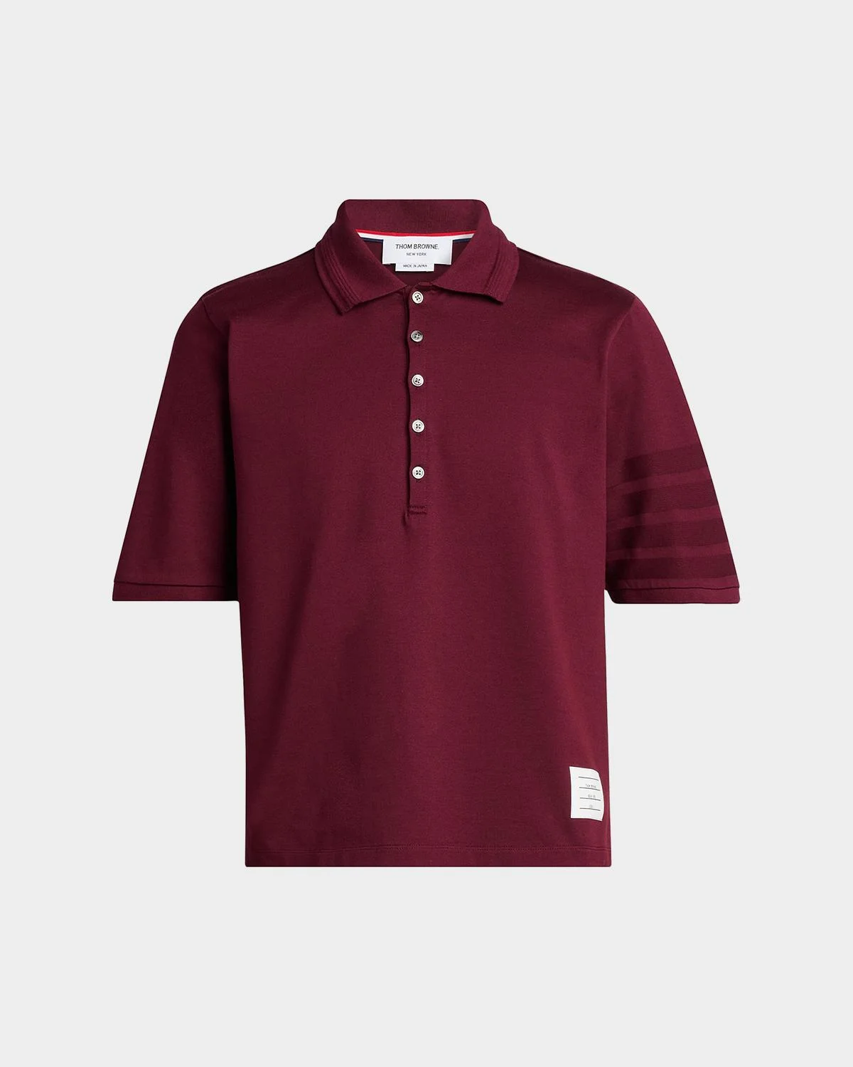 Men's Cotton 4-Bar Sleeve Name Applique Polo Shirt - 1