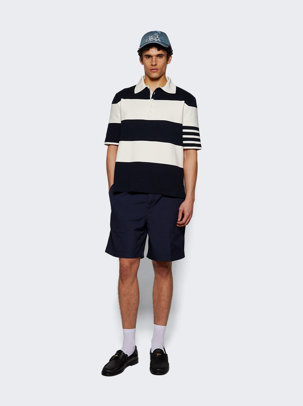 Typewriter Cloth Utility Chino Shorts Navy - 5