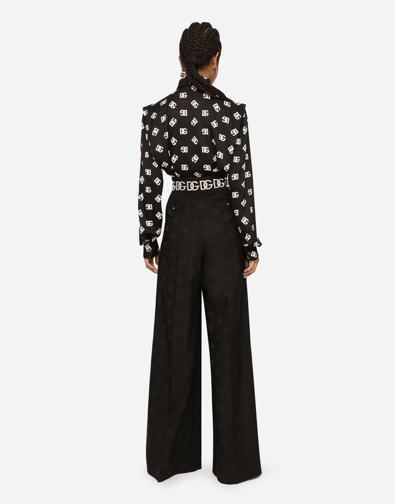 Wool jacquard pants with all-over DG logo 3