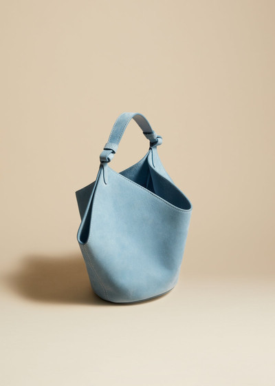 KHAITE The Mini Lotus Bag in Baby Blue Suede outlook