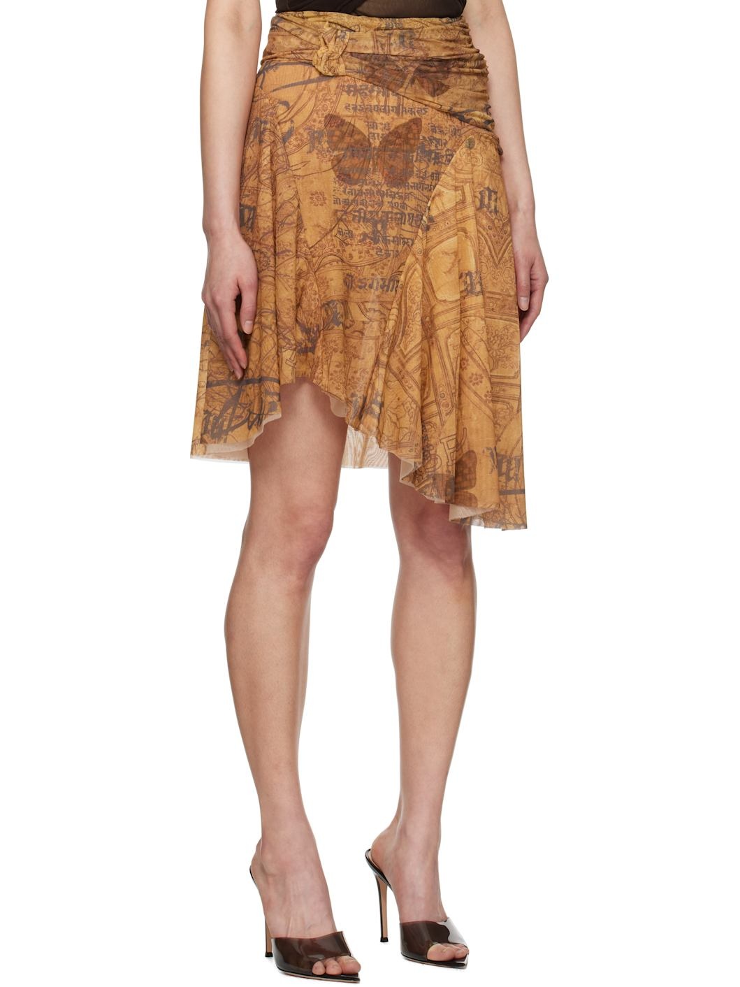 Brown Goa Mesh Midi Skirt - 2