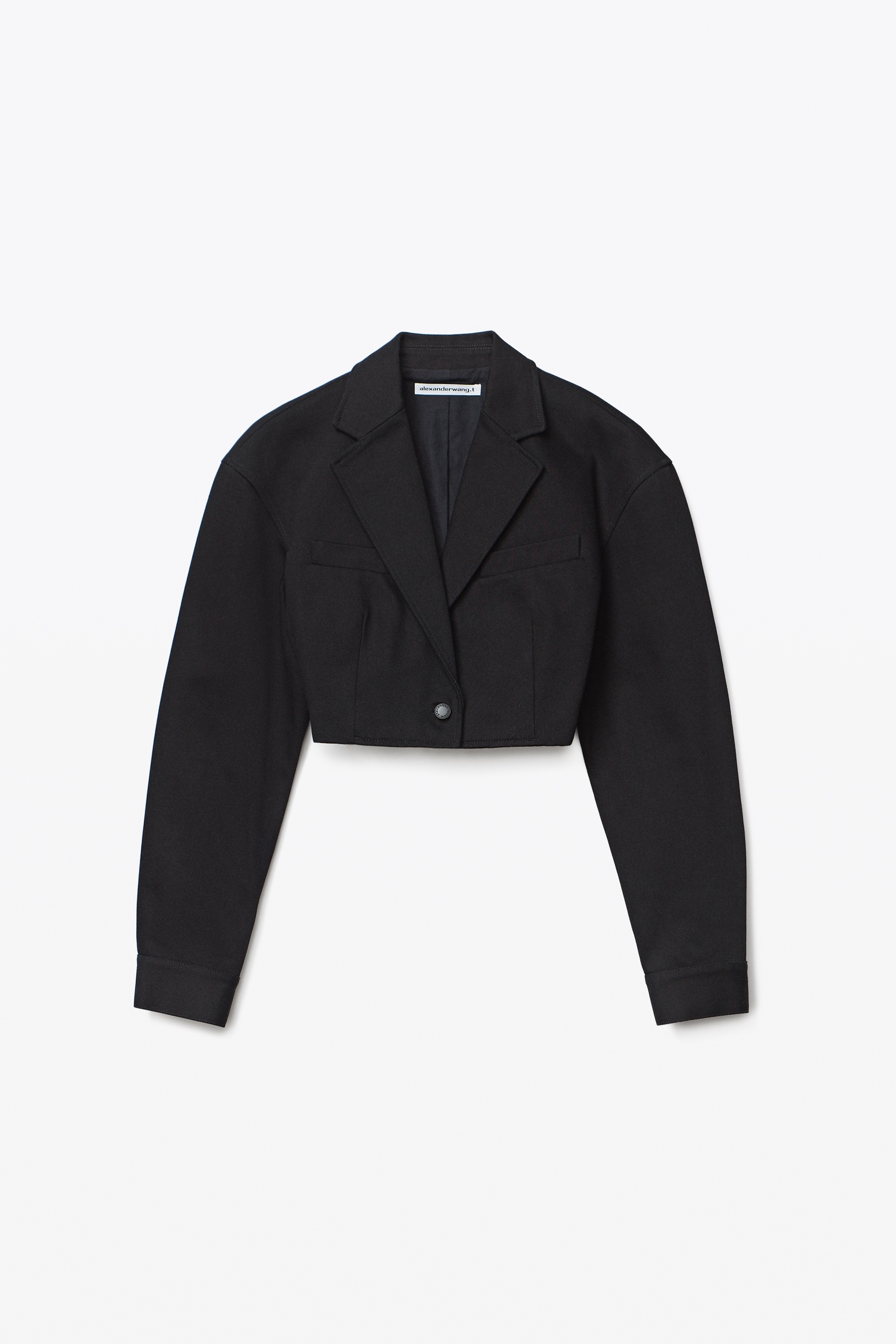 RELAXED CROPPED BLAZER IN DENIM - 1