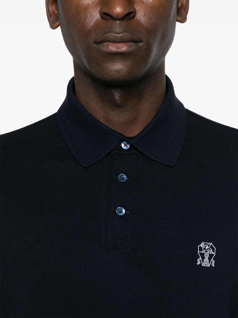 logo-print cotton polo shirt - 5