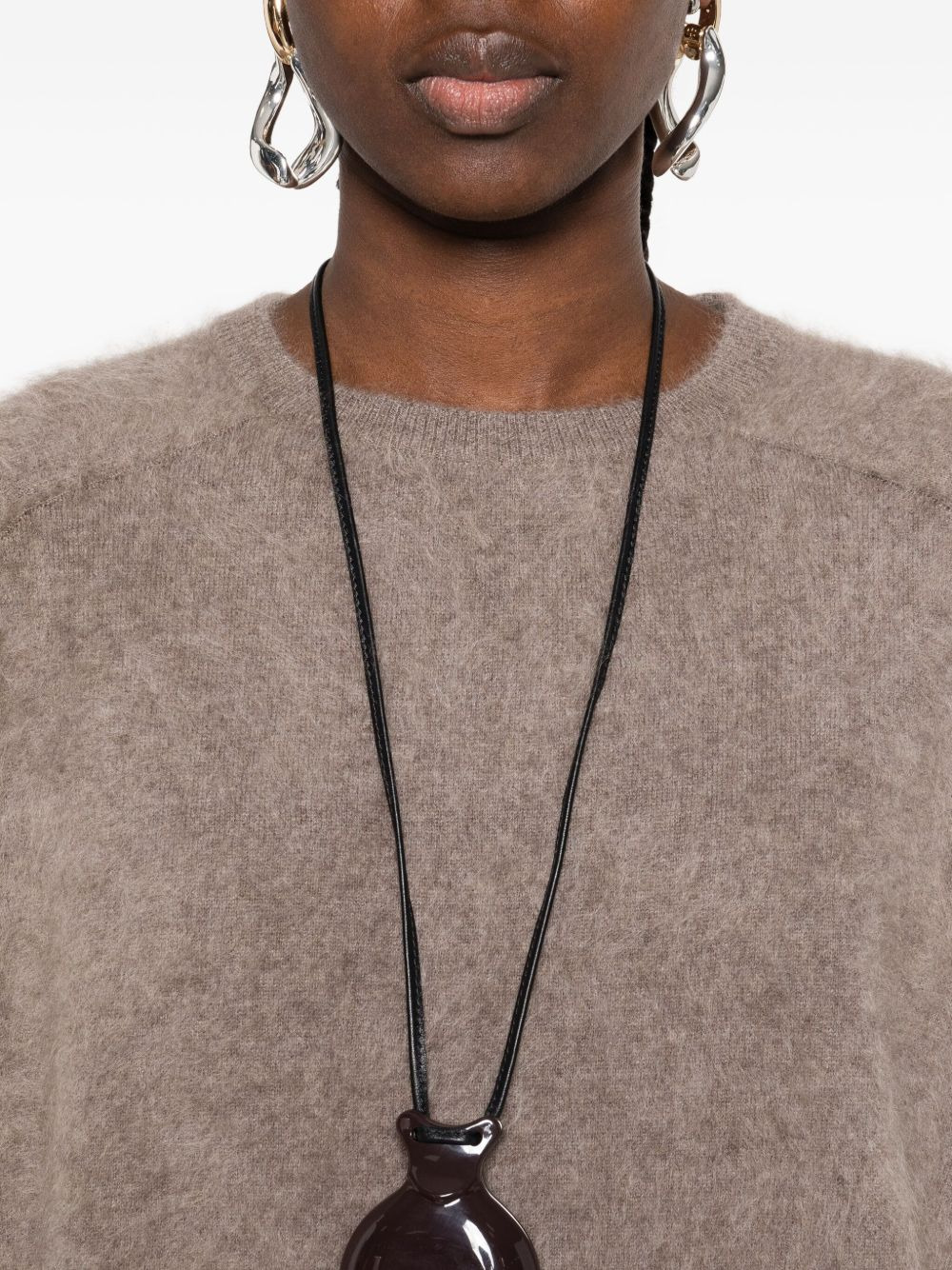 round-neck cashmere sweater - 5