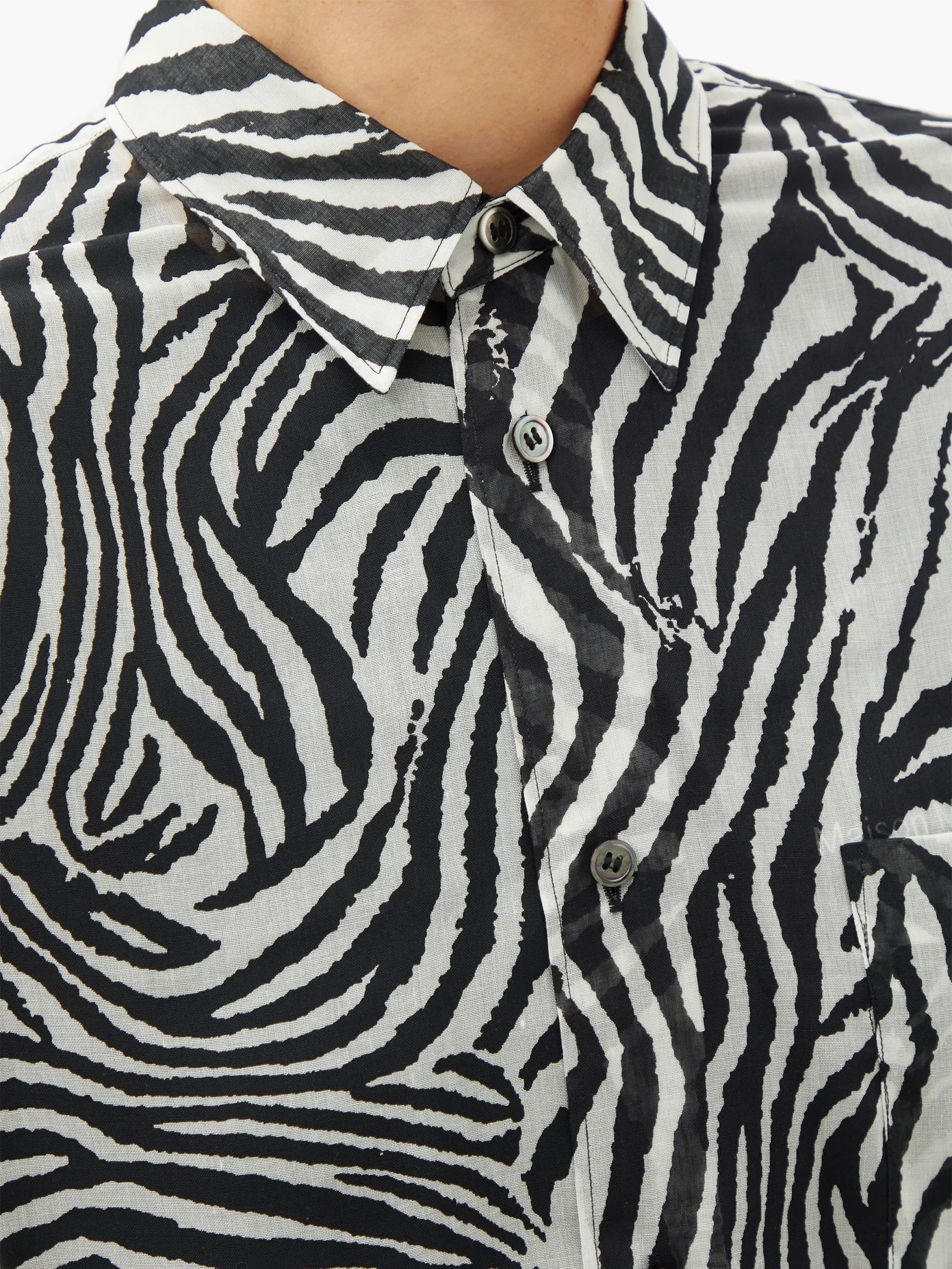 Zebra-print muslin shirt dress - 4